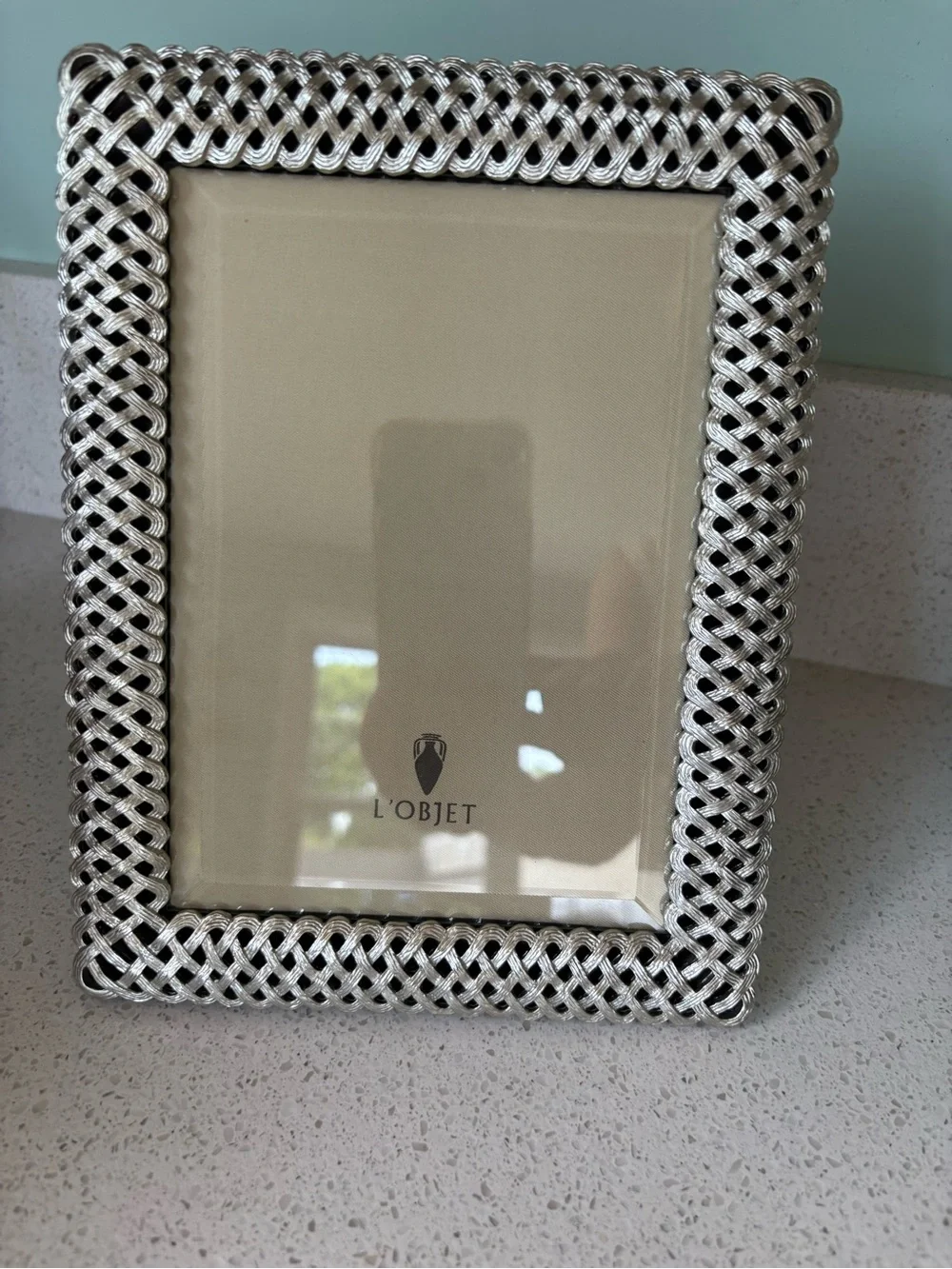 L'OBJET Silver Braided Photo Frame